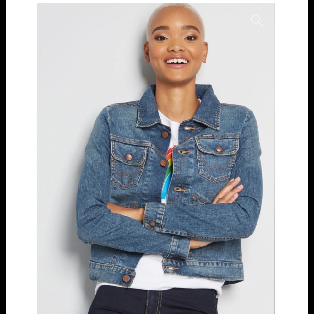 NWT Women's Wrangler x MC Dependable Denim Jacket - Medium Blue